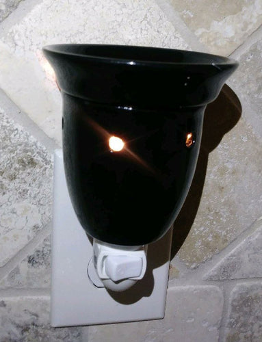 Embossed Ceramic Electric Wax Melter & Candle Warmer 2in1 (Black)